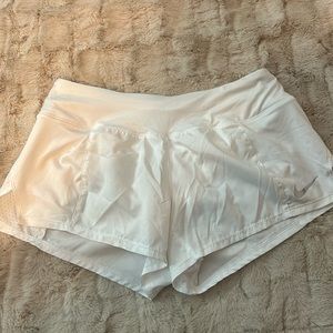Nike white shorts with built in liner